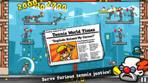 Tennis in the face on appspace playzone